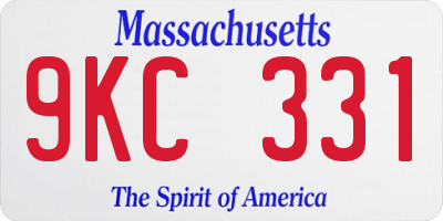 MA license plate 9KC331