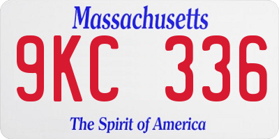 MA license plate 9KC336