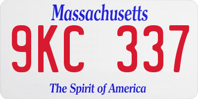 MA license plate 9KC337