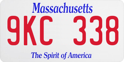 MA license plate 9KC338