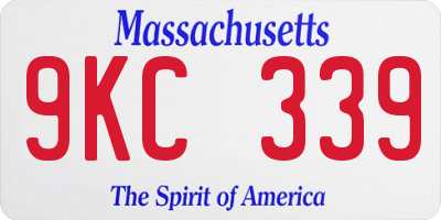 MA license plate 9KC339