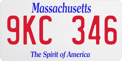 MA license plate 9KC346