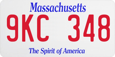 MA license plate 9KC348