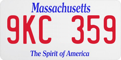 MA license plate 9KC359