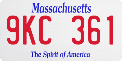 MA license plate 9KC361