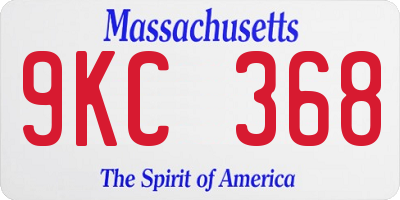 MA license plate 9KC368