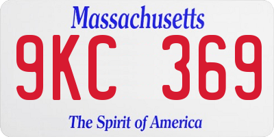 MA license plate 9KC369