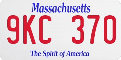 MA license plate 9KC370