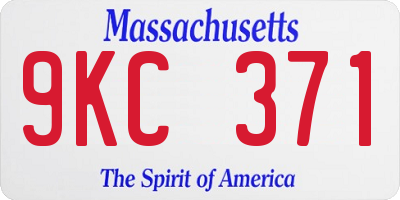 MA license plate 9KC371