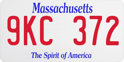 MA license plate 9KC372