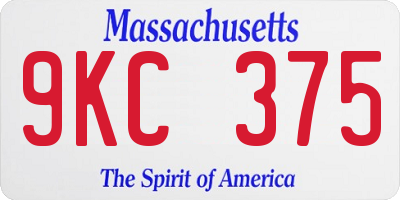 MA license plate 9KC375