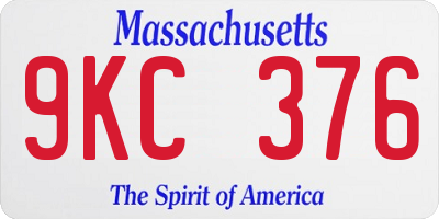 MA license plate 9KC376