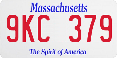MA license plate 9KC379