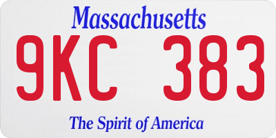 MA license plate 9KC383
