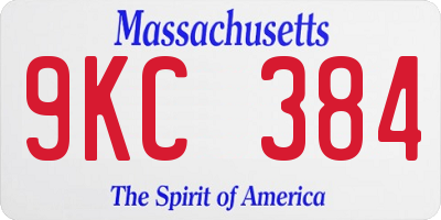 MA license plate 9KC384