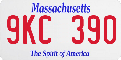 MA license plate 9KC390