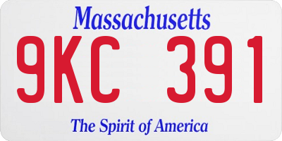 MA license plate 9KC391