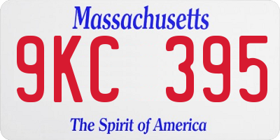 MA license plate 9KC395