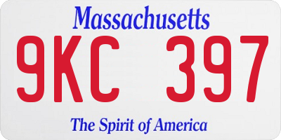 MA license plate 9KC397