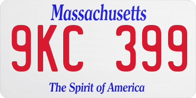 MA license plate 9KC399
