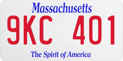 MA license plate 9KC401