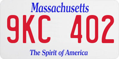 MA license plate 9KC402
