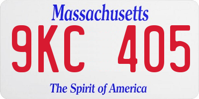 MA license plate 9KC405