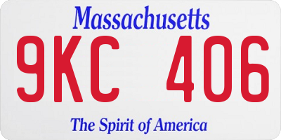 MA license plate 9KC406