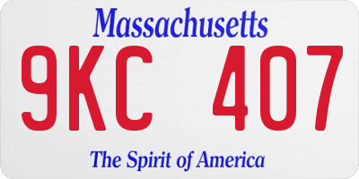 MA license plate 9KC407