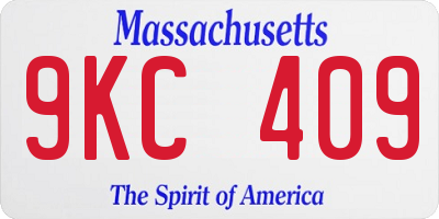 MA license plate 9KC409