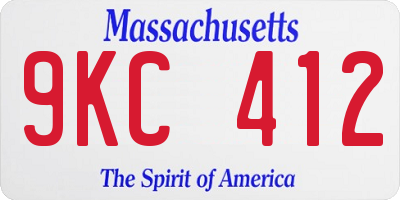 MA license plate 9KC412