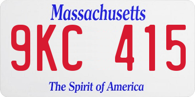 MA license plate 9KC415