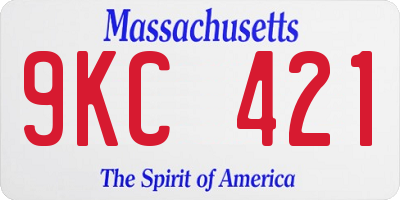 MA license plate 9KC421
