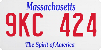 MA license plate 9KC424