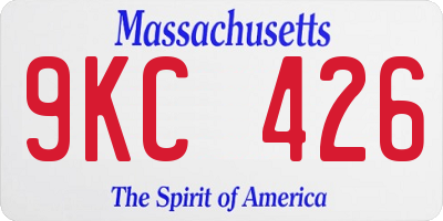 MA license plate 9KC426
