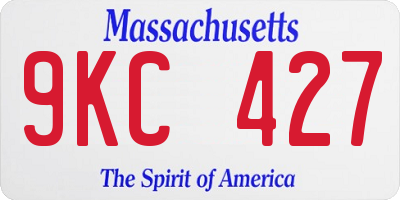 MA license plate 9KC427