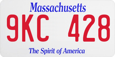 MA license plate 9KC428