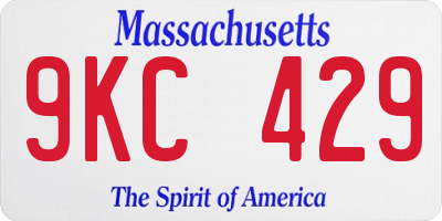 MA license plate 9KC429