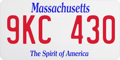 MA license plate 9KC430