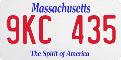 MA license plate 9KC435