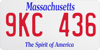 MA license plate 9KC436