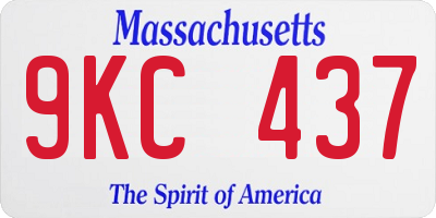MA license plate 9KC437
