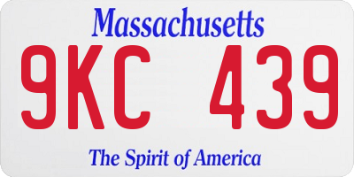 MA license plate 9KC439