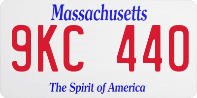 MA license plate 9KC440