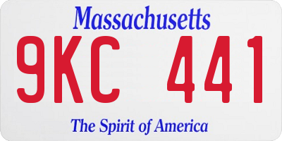 MA license plate 9KC441
