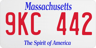 MA license plate 9KC442