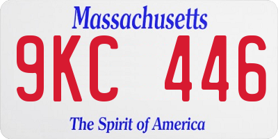 MA license plate 9KC446
