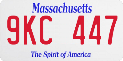 MA license plate 9KC447