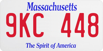 MA license plate 9KC448