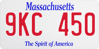 MA license plate 9KC450